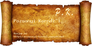 Pozsonyi Kornél névjegykártya