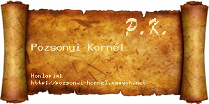 Pozsonyi Kornél névjegykártya
