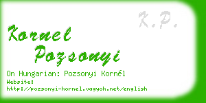 kornel pozsonyi business card